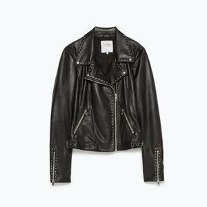 Zara Studded Faux Leather Jacket